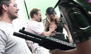 Alexa Andreas, Stacey Saran And Jordan Kingsley In Military Group Sex
