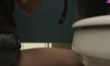 18-Year Old Nicole Ray Wacks Off Thick Cock And Gets Plowed In Restroom