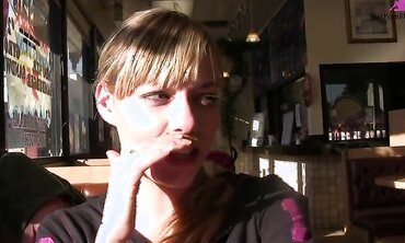 18-Year Old Nicole Ray Wacks Off Thick Cock And Gets Plowed In Restroom
