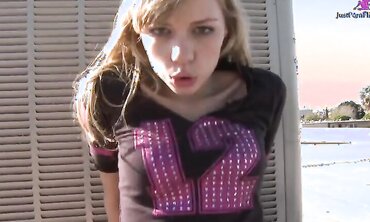 18-Year Old Nicole Ray Wacks Off Thick Cock And Gets Plowed In Restroom
