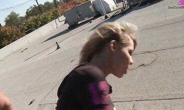 18-Year Old Nicole Ray Wacks Off Thick Cock And Gets Plowed In Restroom