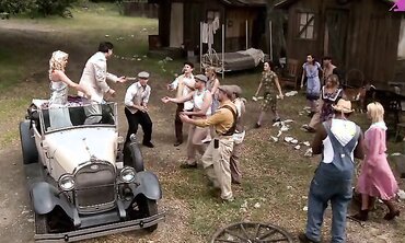 Amber Rayne, Hannah West And Kaci Star In Outdooor Gangbang