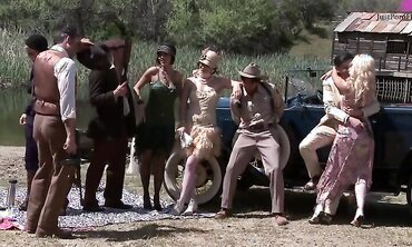 Bobbi Starr, Dylan Ryder, Julia Ann And Natasha Marley Outdoor Orgy