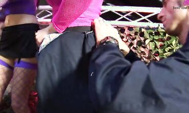 Steamy Group Sex Scene with 2 Euro Sluts And A Couple Of Stiff Dicks