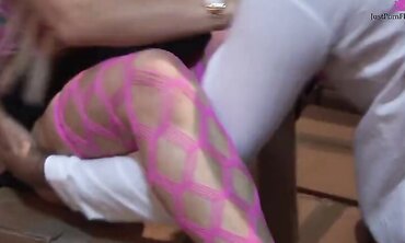 In Roller Skates And Thigh High Fishnets Cindy Behr Rides His Cock