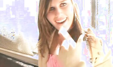 Sabrina Starlet Looks Into The Camera As She Paws Her Tongue Guy On His Wood