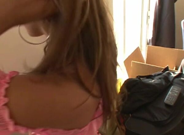 Sabrina Starlet Looks Into The Camera As She Paws Her Tongue Guy On His Wood