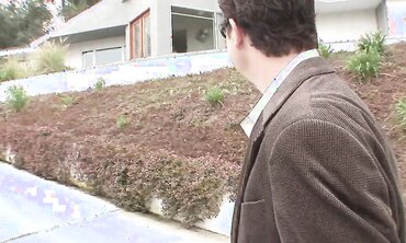 College Babe Gets Hard Blowjob From Two Tattooed Dudes
