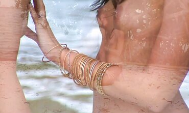 Petite Brunette Gang Banged on the Beach