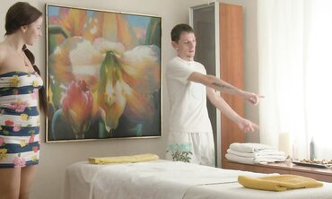 Russian Brunette Gets A Hardcore College Rubdown