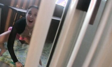 POV: Amateur Brunette Spies an Astounding Blowjob and Hardcore Toy Play