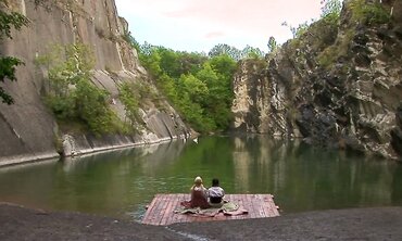 Blonde and Brunette Lesbians Enjoy Outdoor Pussy Licking