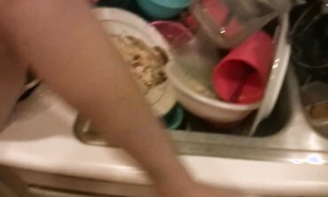 POV Brunette Maid in Uniform Gives a Messy Blowjob