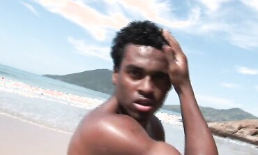 Gay Black Solo at the Beach