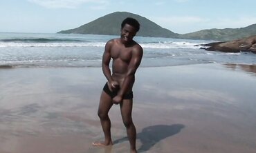 Gay Black Solo at the Beach