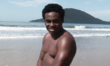 Gay Black Solo at the Beach