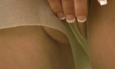 Petite Blonde Aaliyah Enjoys Solo Foot Play in Stockings