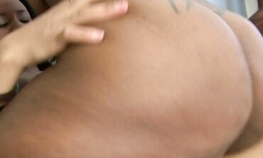 Tattooed Black Lesbians with Big Tits and Ass Use Toys
