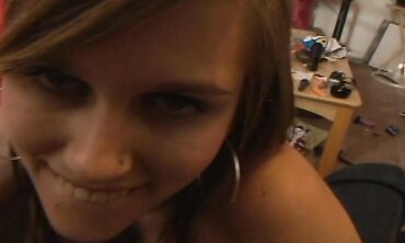 POV: Tattooed Brunette Sabrina Starr Gives a Blowjob