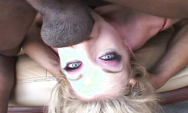 Haley Scott Takes a Group Interracial Blowjob