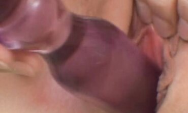Blonde College Girl Enjoys Solo Play With Purple Faux Cock