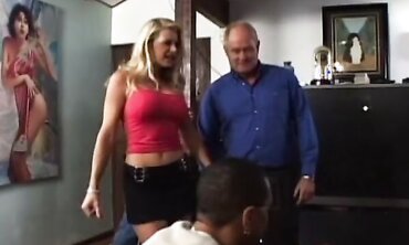 Platinum Blonde Mature Star Takes Four Penises