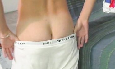 Sexy Blonde MILF Gives A Hot Striptease And Jerks Off Her Step-Brother