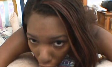 Black Point Of View - Ebony Babe Gives A Sensual Blowjob And Rides To Orgasm
