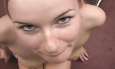 Towhead Teen's Point of View - Close-Up Footjob & Hand Job with Facial