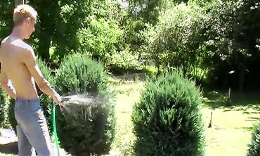 Bi-Sexual Threesome Action with Hot Blonde Babe & Her Boyfriend's Dad