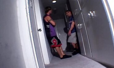 Hot Blonde MILF Gives Sensual Massage to Hunk in Bathroom - Erin Electra