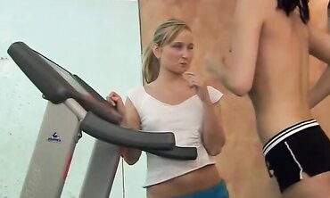 Hot Teen Lesbians Share Sexual Fantasies in Gym Class
