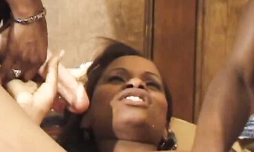Black Babe Gets Double Penetrated in Hardcore Threesome