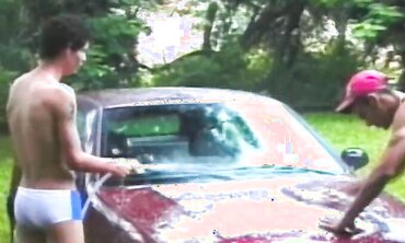 Car Washing Fun Time with Sexy Babes - Hot Blonde & Brunette Cleaning Cars