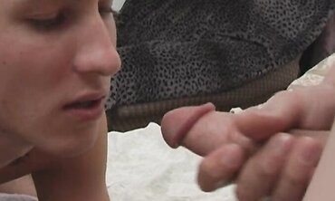 Sexy Brunette Babe Gives A Passionate Blowjob And Swallows His Load