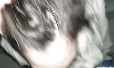 POV Outdoor Blowjob: Brunette Swallows Cum Outside