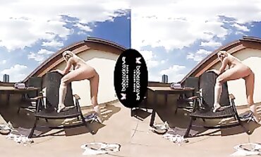 Blonde MILF Lena Love Enjoys Solo Outdoor Masturbation