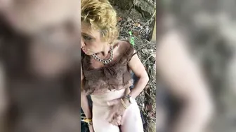 Senior Citizen Stroking Outdoor Compilation