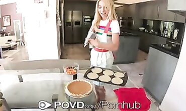 POV Creampie With Petite Blonde Kenzie Reeves On Thanksgiving