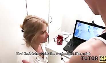 Blonde MILF Tutor Strips For Student