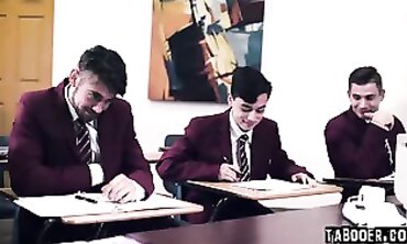 MILF Teacher Dee William Gangbanged By Four Students