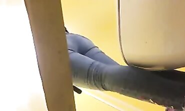Teens piss at the douche hidden cam spy cam