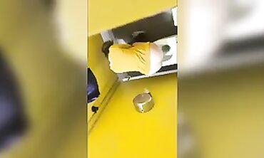 Teens piss at the douche hidden cam spy cam