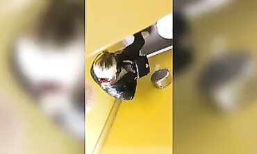Teens piss at the douche hidden cam spy cam