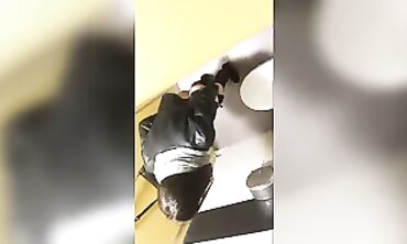 Teens piss at the douche hidden cam spy cam
