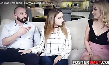 Stepdaughter Nails Daddy in a Taboo Hardcore Threesome
