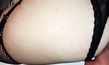 Ebony Brunette Ex-Wife in Black Mask Takes Double Penetration