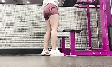 Latina Gym Workout POV with Cute Big Ass