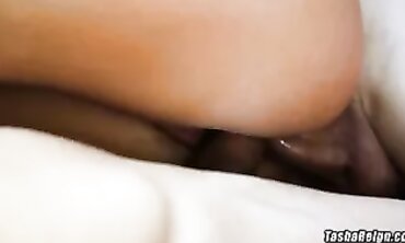 Tasha Reign Takes A Double Facial From Two Big Dicks