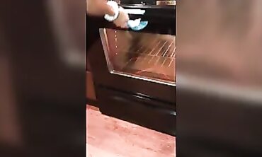 Prosperous Step Cougar Bakes Cookies In Microskirt